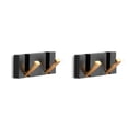 thumbnail image 1 of Matsuzay Ganchos Sin perforación Montado en la pared Perchero plegable No se oxida Chaquetas para el hogar Organizador Autoadhesivo Dormitorio oro negro 2 gancho 2Conjunto, 1 of 6