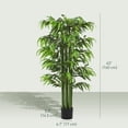 thumbnail image 3 of HOMCOM 5.3ft Artificial Tree Bamboo for Indoor Home Decor, Set of 2, Green, 3 of 10
