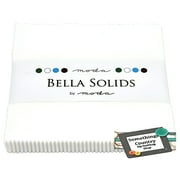 Bella Solids White Moda Charm Pack; 42 - 5 Precut Fabric Quilt Squares