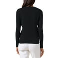 thumbnail image 3 of INSPIRE CHIC Women's Fall Winter Blouse Long Sleeve V Neck Elegant Ribbed Knit Tops XL Black, 3 of 6