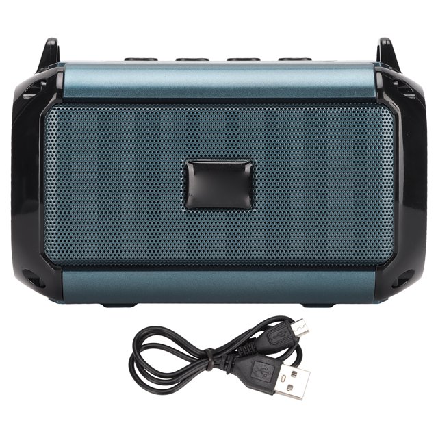 Altavoz inalámbrico con reducción de ruido estéreo de 360°, altavoz portátil Bluetooth con cable de carga