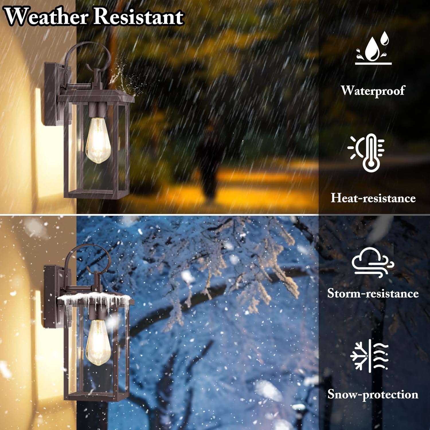 Outdoor Wall Light Fixtures, Exterior Lighting Fixtures Wall Mount, Waterproof Porch Lights Outdoor Wall Sconces Lanterns, Modern Outside Lights for House Front Door Garage