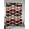 thumbnail image 5 of Brown Red Shower Curtain, Geometric Medieval Waterproof Shower Curtain Set with 12 Hooks Lightweight Washable Fabric Shower Curtains for Bathroom 36x72 Inches, 5 of 6