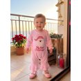 thumbnail image 3 of Cjfdfy Newborn Baby Girl Christmas Outfit Christmas Santa Embroidery Long Sleeve Ruffled Flared Pants Bodysuit Infant Cute My First Christmas Fall Winter Clothes 0-18M, 3 of 9