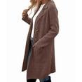 thumbnail image 3 of Women Fall Long Cardigan Sweater Trendy Knit Jacket Coat Dressy Blazer Coatigan Brown XL, 3 of 7