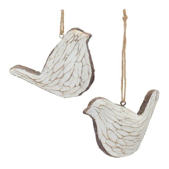 Melrose Carved Bird Christmas Ornaments - 3.25" - Set of 12