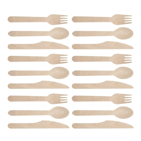 HOMEMAXS Wooden Utensils for Eating Lightweight Portable Khaki Synthetic Material 100pcs