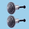 thumbnail image 2 of Renovators Supply Iron Kitchen Cabinet Knob Pull Round Fibonacci style Pewter Finish Decorative Metal Knobs for Kitchen Cabinet or Drawer Pull Handle w/Screws Pack of 2, 2 of 7