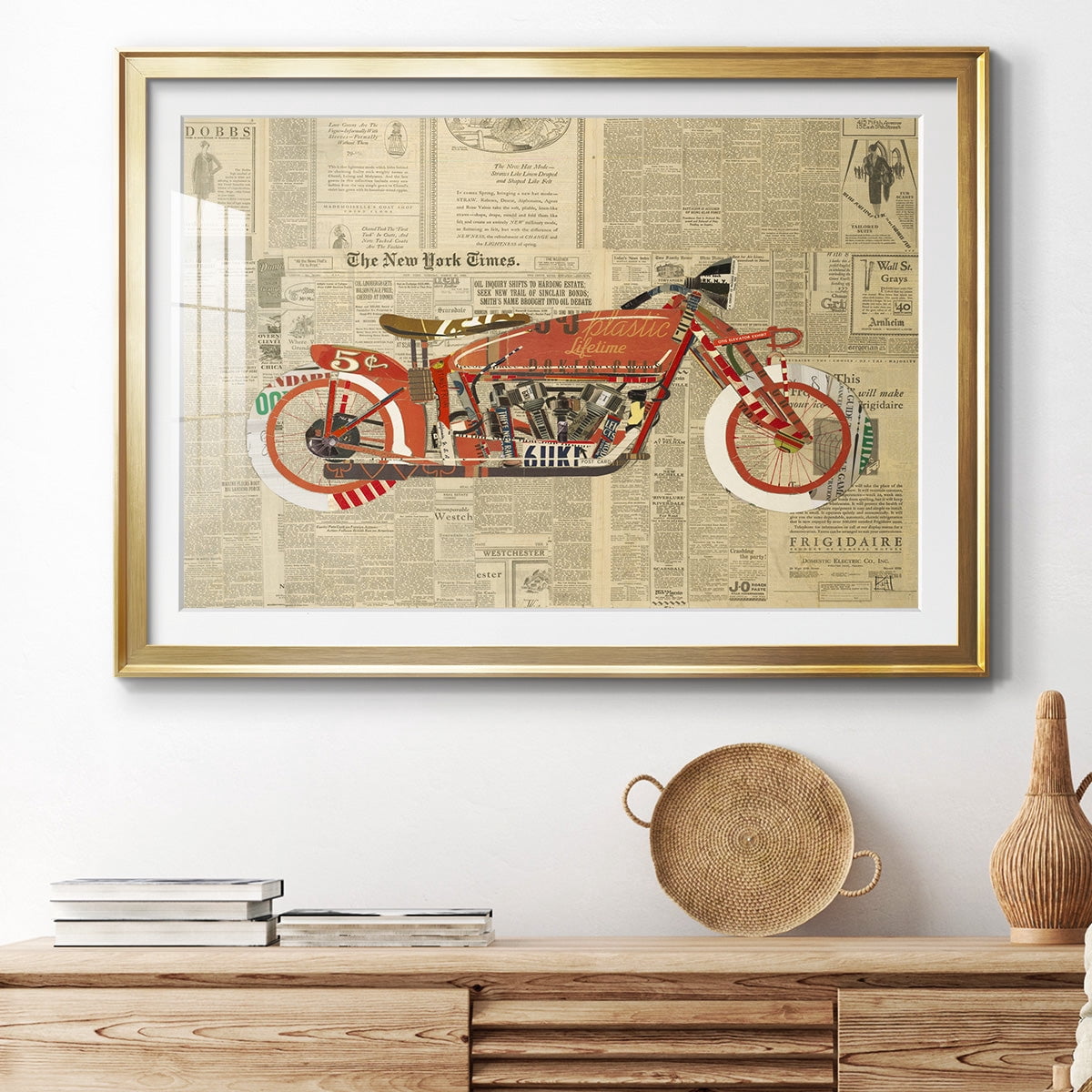 Vintage Red Premium Framed Print - Ready to Hang