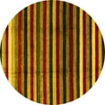 thumbnail image 1 of Ahgly Company Machine Washable Indoor Round Abstract Yellow Modern Area Rugs, 7' Round, 1 of 4