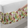 thumbnail image 2 of Garden Art Bed Skirt, Watercolor Peonies and Wildflowers Botanical Illustration Vintage Inspirations, Elastic Bedskirt Dust Ruffle Wrap Around for Bedding Decor, 4 Sizes, Multicolor, by Ambesonne, 2 of 2