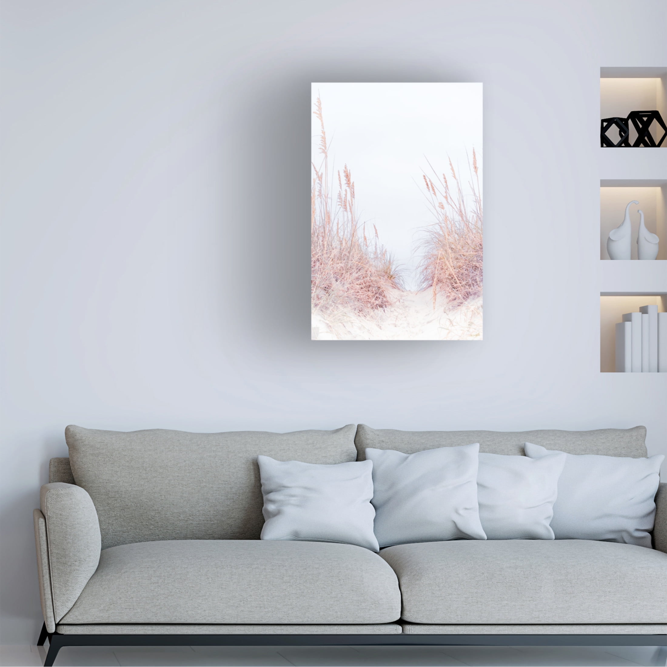 Canvas Wall Art - Life BeautifuLEE 'The Pastel Beach Pathway' Wall Art for Living Room, Bedroom, or Office Décor by Trademark Fine Art - 12 x 19 Inches