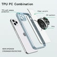 thumbnail image 6 of Allytech for Apple iPhone 11 Pro Max Case, 360° Rotatable Ring Holder Kickstand Magnetic Shockproof TPU Frame Transparent Acrylic Back Phone Shell Cover for iPhone 11 Pro Max 6.5 inch 2019, Blue, 6 of 6