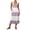 Purple, variant on Women's U Neck Sleeveless Midi Dress Wide Color Block Stripes Side Seam Pockets Loose Fit Casual Summer Jersey Shift Dress