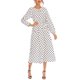 thumbnail image 3 of VISgogo Vestido casual de primavera para mujer, vestido midi de ajuste regular con cuello redondo y manga larga con estampado de lunares VISgogo  moda, 3 of 9