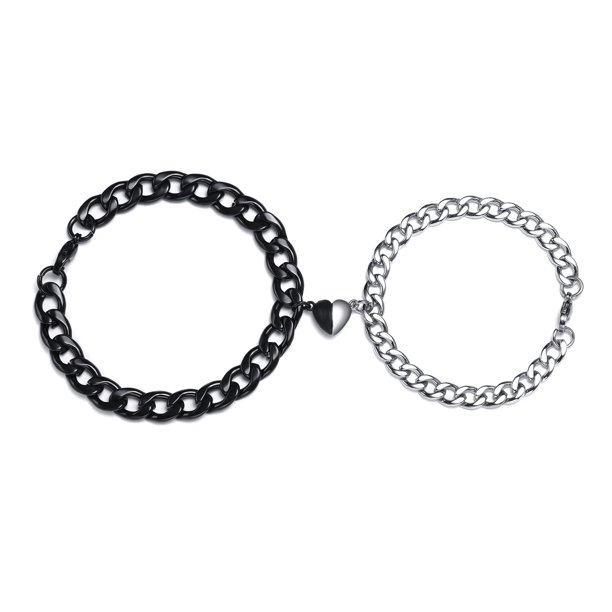 Vnox Matching Bracelets for Couples, Stainless Steel