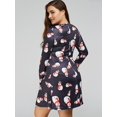 thumbnail image 4 of Vestido de columpio feo de manga larga con estampado de muñeco de nieve navideño - L Rosegal  Vestidos de talla grande, 4 of 5