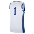 thumbnail image 3 of Men's Nike #1 White Duke Blue Devils Home Replica Jersey, 3 of 3
