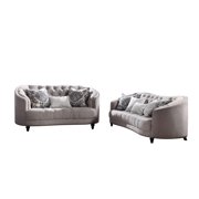 Modern Light Gray Fabric Sofa + Loveseat by Acme Saira 52060-2pcs