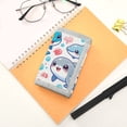 thumbnail image 7 of JIALIOU Nylon Trifold Card Wallet with ID Window Zipper Pocket for Men Women Teen Lovely Dolphin and Coral, 7 of 7