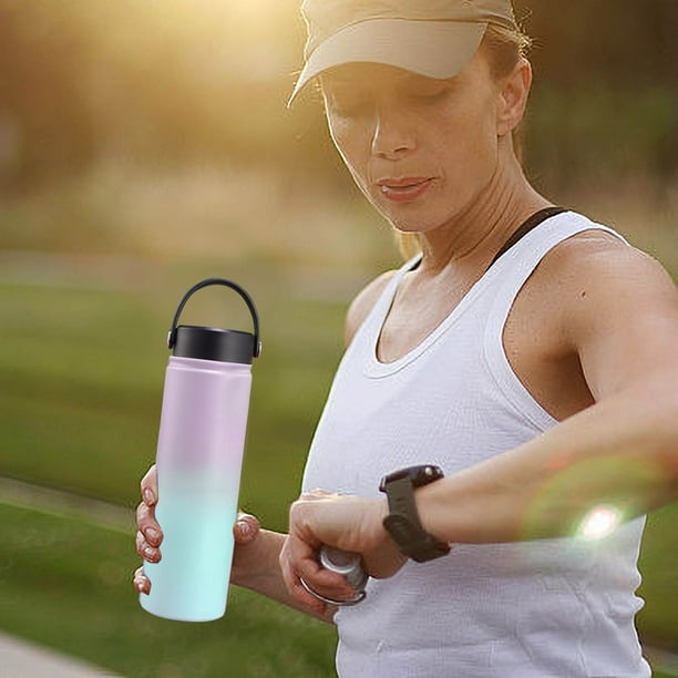 Botella de agua aislada, termo de acero inoxidable, 20 oz, doble pared, a prueba de fugas y sudor, mantiene las bebidas calientes 6 horas y frías 12 horas, ideal para gimnasio, senderismo,