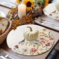 thumbnail image 6 of Fall Pink Flower Round Braided Placemats Set of 1, Bird White Daisy Leaf Pastoral Vintage Heat Insulation Place Mats Washable Non-Slip Table Mats for Kitchen Dining Party, 13 Inches, 6 of 9