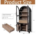 thumbnail image 4 of MIDOQIN 71" Tall Arched Kitchen Pantry Cabinet, Farmhouse Storage Cabinets with Adjustable Shelves, Hidden Drawer & Glass Door, Versatile Cupboard, 4 of 9