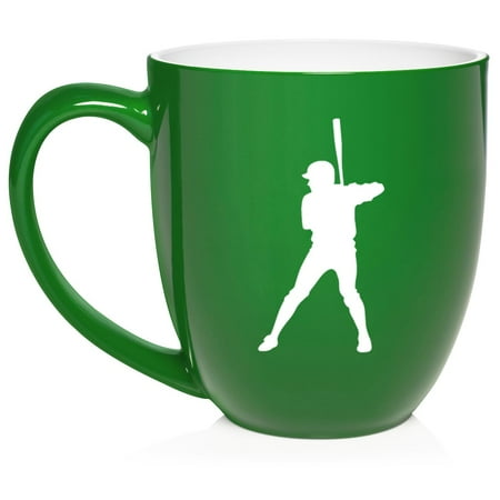 

Baseball Player Ceramic Coffee Mug Tea Cup Gift for Him Friend Coworker Son Husband (16oz Green)