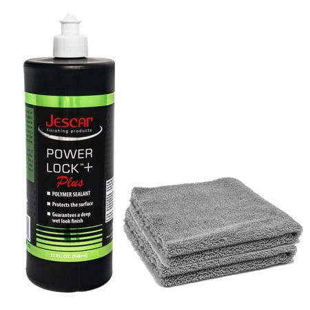 Jescar Power Lock Plus Polymer Paint Sealant Quart 32oz & Two DD Microfiber