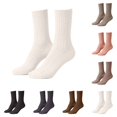thumbnail image 3 of Yuanlong Womens Crew Socks Knit Socks Autumn And Winter Solid Ribbed Cozy Everyday Casual Wear Hosiery, 3 of 8