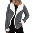 thumbnail image 2 of Puntoco Mujer Otoño/Invierno Color Sólido Cardigan Felpa Solapa Abrigo tops Rollbacks Puntoco Puntoco-4115, 2 of 9