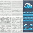 thumbnail image 1 of 43Pcs Sea Wave Water Soluble Hand Sewing Stabilizers 8.3"x11.7" Ocean Wave Embroidery Pattern Stabilizer 4 Sheets Summer Stick and Stitch Embroidery Paper Sticker, 1 of 7