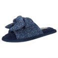 thumbnail image 4 of Jessica Simpson Womens Plush Open Toe Slide On House Slipper with Bow, 4 of 9