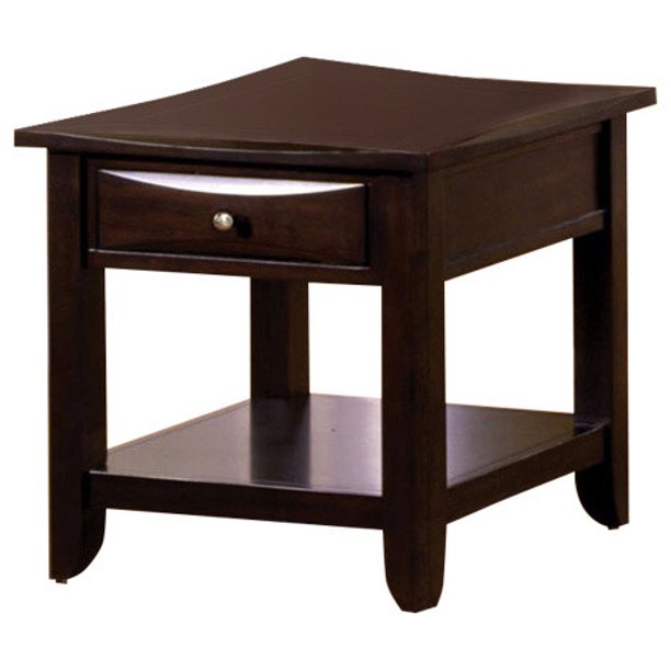 Transitional End Table, Espresso Finish