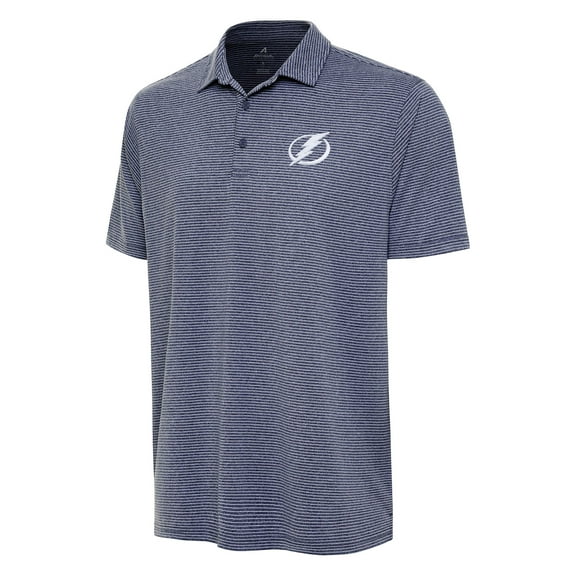 Men's Antigua  Heather Navy Tampa Bay Lightning Scheme Polo