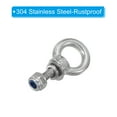 thumbnail image 4 of Uxcell M3 x 9mm Lifting Shoulder Eye Bolt 304 Stainless Steel Lifting Ring Threaded Eyebolt with Nuts and Washers 5Pcs, 4 of 5