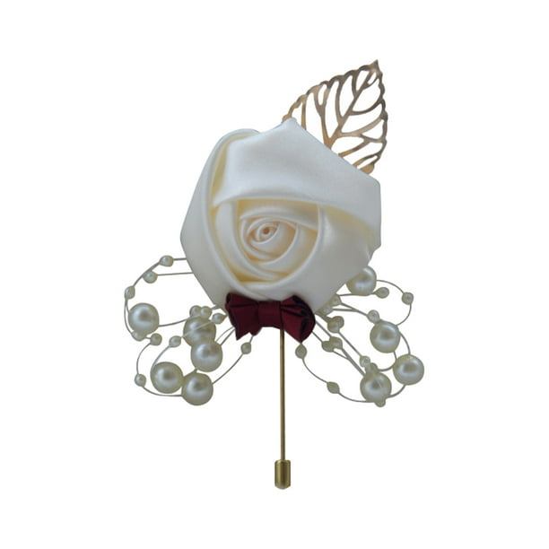 Broche Floral Advancent Ramillete Nostálgico Vintage Para Bodas Blanco Lechoso
