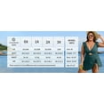 thumbnail image 2 of Asoul Womens Plus Size Swimsuit Tummy Control One Piece Ribbed Swimdress Ruffle V Neck Cutout Bathing Suit with Skirt, 2 of 7
