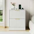 thumbnail image 3 of YouTrend Nightstand Set of 2 with 2 Drawers for Bedroom, Small End Table for Adults, Wooden Storage Cabinet for Living Room, White, 3 of 10