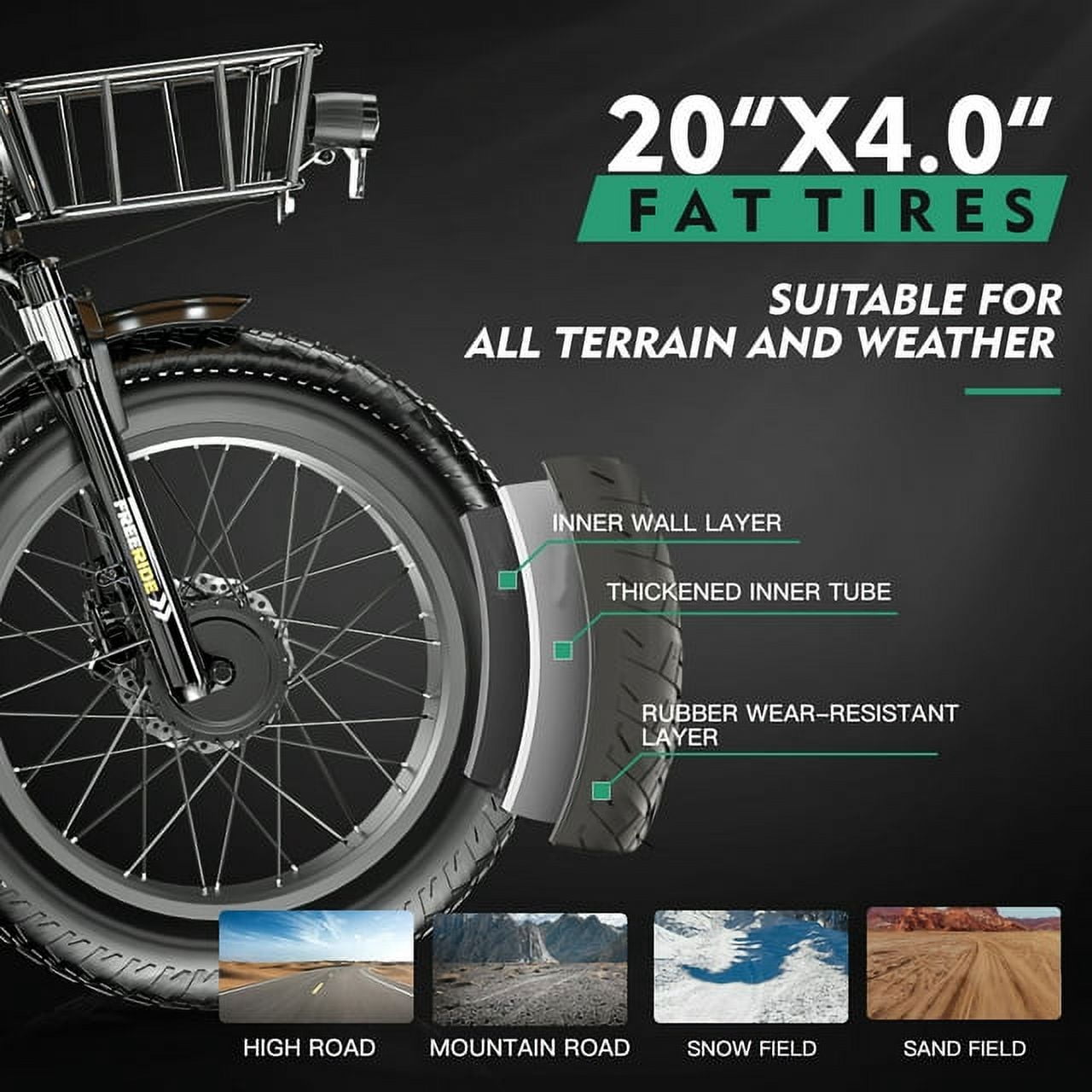 ABORON Electric Trikes for Adults Fat Tire 20" Electric Tricycle for Senior, 500W 3 Wheel E-Bike 48V 14.5Ah, 7 Speed Aluminum Electric Bicycle with Rear Basket, 25.6km/h(16mph)