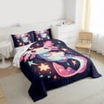 thumbnail image 3 of Homewish Pink Blue Axolotl Bedding Comforter Set,Watercolor Sequin Print Twin Comforter Sets,Cuet Cartoon 3D Stars Bedding Set For Girls,Ultra Soft Home Decor Reversible,2-Piece, 3 of 8
