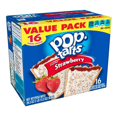 Pop-Tarts Breakfast Toaster Pastries Frosted Strawberry Flavored Value Pack 29.3 oz 16 Ct