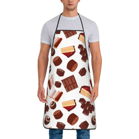 

Apron for Men Women Chocolate Print No.J93 Waterproof Chef Kitchen Baking Apron with Long Ties Aprons for Cooking Baking and Gardening Kitchen Collection