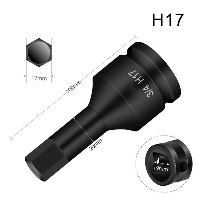Clé Hexagonale 3/4 Pouce pour Adaptateur de Clé à Choc H12-H32
