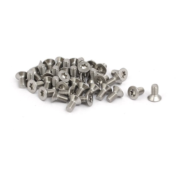 Unique Bargains Vis de Tête Torx Plate en Acier Inoxydable M2.5x5mm T8 304 40 Pcs