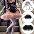 thumbnail image 2 of KDFJPTH Women Tutu Skirts Petticoat Adjustable Hoop Skirt Lace Short Underskirt Gothic Black, 2 of 4