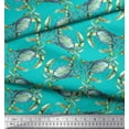 thumbnail image 3 of Soimoi Green Cotton Duck Fabric Crabs Ocean Print Fabric by Yard 42 Inch Wide, 3 of 3