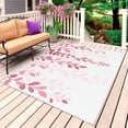 thumbnail image 4 of Outdoor Rug 3x5 ft Pink Eucalyptus Floral Leaves Outdoor Large Area Rug Non Slip Rubber Nature Plant Branch Front Door Mat RV Rug Carpet Patio Outdoor Rugs for Backyard Balcony Deck Porch Indoor, 4 of 9
