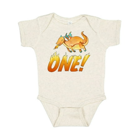 

Inktastic First Birthday Orange Dragon Breathing Fire Gift Baby Boy or Baby Girl Bodysuit