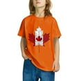 thumbnail image 5 of gljltg (3-10 Years) Unisex Kids Summer Fashionable Cute Maple Leaf Print Casual Short Sleeve Round Neck Cotton T-Shirt, 5 of 8